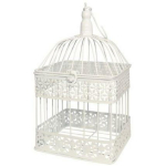 Besk Dekoratiivne Lindude Pesakast 9125274, 18x18x33cm, metall, antiikvalge