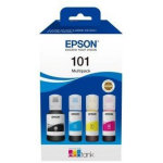Epson Tindi pudel 101 EcoTank C13T03V64A, 4 v&auml;rvi, 127ml must, 70ml ts&uuml;aan, 70ml fuksia, 70ml kollane