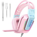 Onikuma X13 m&auml;ngu k&otilde;rvaklapid X13 Pink, 50mm, 32&Omega;, 105dB, 2m, USB, 3.5mm, omnidirektsionaalne mikrofon