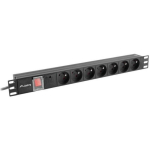 Lanberg Pingeregulaator PDU-07E-0200-BK, 2m, 7x230V, 16A, 4000W, l&uuml;litiga, maanduskontaktid