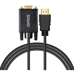 Savio CL-197 HDMI-VGA kaabel, 1.8m, HDMI A t&uuml;&uuml;pi isane, VGA 15-pin isane, must, CE