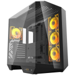 Darkflash DY470 Black arvutikorpus, Mid Tower, ATX/microATX/ITX, 4 ventilaatorit, 2xUSB 3.0, USB-C, karastatud klaas