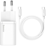 Baseus TZCCSUP-L02 v&otilde;rgulaadija, 25W, USB-C, 1xUSB-C, 100-240V, 0.7A, valge