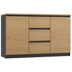 Top E Shop 2D3S ANT/ART BA KPL kummut, M-MP-K-MAL-2D3S/BA-ANTA, 1200x750x400mm, 2 ust, 3 sahtlit, 2 riiulit, puitlaastplaat, matt