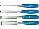 Vorel Puidust peitlite komplekt 25530, 4tk, 6mm, 12mm, 18mm, 24mm, terasest tera, s&uuml;nteetiline k&auml;epide