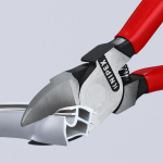 Diagonālie griezēji plastmasai, Knipex, 72 01 160 SB, 160 mm, bez slīpuma, ar plastmasas pārklājumu