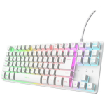 Trust klaviatuur GXT 833W Thado, USB, RGB LED, 87 nuppu, 1.5 m kaabel, valge, mehaaniline