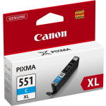 Canon Printeri kassett CLI-551X 6444B001, 11 ml, sinine, kuni 665 lehte, XL saagikus