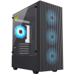 Gamemax Karp EDGE, EDGE, 3 x 3.5", 5 x 2.5", M-ATX, Must, 2 x USB 2.0, 1 x USB 3.0, 1 x k&otilde;rvaklapid