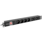 Lanberg &Uuml;levoolu kaitse PDU-04E04I-0200-BK, 2m, 16A, 4x PL, 4x C13, 1U, must, &uuml;lekoormuse kaitse