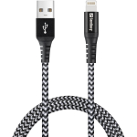 Sandberg USB kaabel 441-35, 1 m, Lightning, USB A, isane, Kevlar, must, hall