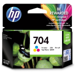 HP 704 originaal kolmev&auml;rviline tindikassett CN693AE, 1 tk, ts&uuml;aan, fuksiin, kollane, pigmenditint, 200 lk