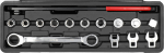 Yato serpentiiniv&ouml;&ouml; t&ouml;&ouml;riistade komplekt 15 tk YT-06279, CrV 50BV30, 3/8" pistikud x7, 3/8" spetsiaalsed lamedad pistikud x3