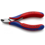Precīzās elektriskās nipperes ar spoguļa pulējumu, Knipex, 64 42 115 SB, 27&deg; leņķis, 12 mm asmens garums, ergonomiskas rokturi.