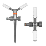 Rotējo&scaron;s laistītājs ar 2 rokturiem, BRADAS, WL-6106, uzstādāms uz kāta, laistī&scaron;anas zona 153m&sup2;