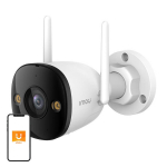 IMOU Bullet 3 IPC-S3EP-3M0WE v&auml;line Wi-Fi/LAN IP-kaamera 3 MP 2304&times;1296 fiks 2,8 mm objektiiv Wi-Fi 6 Ethernet Smart Color &ouml;&ouml;n&auml;gemine kuni 30 m inimeste ja s&otilde;idukite tuvastus kahepoolne heli sisseehitatud sireen microSD kuni 256 GB IP67 valge-must