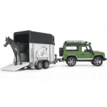 Bruder S&otilde;iduk Land Rover hobuse haagise ja figuuriga BR-02592, 61.5cm, 1:16, roheline v&auml;rv, m&auml;ngu maastikuauto haagisega