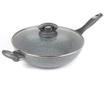 Salter Wok BW02772G2MOR, 28 cm, hall, Marblestone, alumiinium, mitte kleepuv, kaanega, n&otilde;udepesumasinas pestav