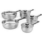 Salter Pannide komplekt BW14629, 24cm, 28cm, 16cm, 18cm, 20cm, roostevaba teras, jahe k&auml;epidemed, klaasist kaaned