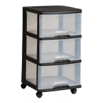 Sahtlis&uuml;steem, 3-sahtlit 20L Drawer System 37x39x61cm must/l&auml;bipaistev 0806772146 CURVER