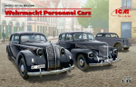 Kokkupandav mudel ICM DS3504 Wehrmacht Personnel Cars (Kadett K38 Saloon, Kapitan Saloon, Admiral Saloon) 1/35