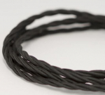 Tekstiilkaabel, keerutatud, 3x1,5 mm, must, 5 m