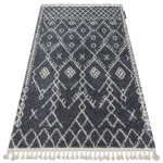 Vaip BERBER TANGER B5940 hall / valge Tupsud berberi Maroko shaggy