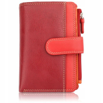 Ehtsast nahast rahakott naistele Visconti RB-97, punane