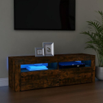 vidaXL telerialus LED-tuledega, suitsutatud tamm, 120 x 35 x 40 cm