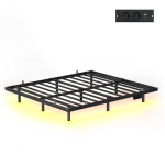 Voodiraam 180x200x26 cm Must Metall