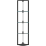 P&otilde;randalamp LED klaasriiulitega 41,5x29,5x162 cm must