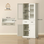 K&ouml;&ouml;gikapp toidupoe jaoks 76x40x182,5 cm kreemjas MDF
