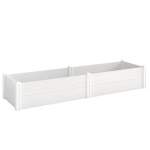 T&otilde;stetud aiapeenar 197x54x33 cm Valge vin&uuml;&uuml;l