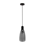 Rippvalgusti Candellux Udin suur must korpus, hall klaasist lambivarjuga, 1x15W GU10