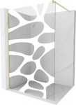 Mexen Kioto du&scaron;isein Walk-in 100 x 200 cm, valge laineline 8 mm, harjatud kuldne - 800-100-101-55-97