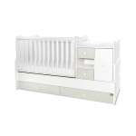 Muudetav lastevoodi Lorelli MiniMAX New, 60x120/72x190 cm, valge/heleroheline