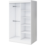 Avatud riidekapp 4 riiuliga ja 2 riidepuuga Belvedo Troy mattvalge 120 x 200 cm komplekt