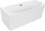 Mexen Mia vann vaba seisev nurka vasak 170 x 80 cm, valge, must &uuml;levool - 52691708000L-70, 170 x 80 cm