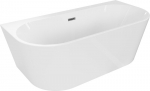 Mexen Oval+ vaba-seisev seina&auml;&auml;rne vann 170 x 80 cm, valge, &uuml;levool gun metal - 52681708000-95, 170 x 80 cm