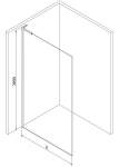 Mexen Kioto L du&scaron;isein Walk-in 90 x 200 cm, valge muster, must - 800-090-103-70-85