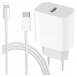 Kiirlaadija Cube USB-C 20W USB T&Uuml;&Uuml;P C + Lightning kaabel iPhone'ile 3M