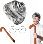 Vanaisa kost&uuml;&uuml;mi komplekt vanamehe maskeering prillid kepp parukas Halloween &mdash; vanamehe kost&uuml;&uuml;m, karnevali aksessuaarid, peokost&uuml;&uuml;m, hall meeste parukas, t&auml;iskasvanute kost&uuml;&uuml;m, cosplay tarvikud, naljakas meeste kost&uuml;&uuml;m