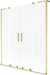 Mexen Velar L Duo vannitoavanniduo 2-osaline l&uuml;kand 160 x 150 cm, h&auml;rmatis, harjatud kuldne - 896-160-003-32-55