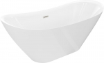 Mexen Lotos eraldiseisev vann 180 x 75 cm, valge, harjatud nikli &uuml;levool - 52051807700-97, 180 x 75 cm