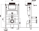 Mexen Tex Air XS-U pneumaatiline seinasisene raam WC-le - 61850A, 50 x 80 x 14 cm