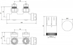 Mexen G05 termostaatiline nurkkomplekt, Duplex, DN50, valge - W907-958-20