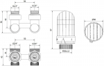Mexen G03 kahetoru termostaatiline komplekt DN50, nurkne 1/2"x3/4", nikkel - W911-012-938-01, DN50