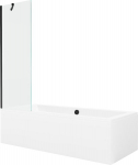 Mexen Cube ristk&uuml;likukujuline vann 180 x 80 cm koos korpuse ja 1-lehega vaheseinaga, 60 cm, l&auml;bipaistev, must, 180 x 80 cm