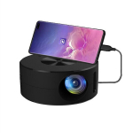 Kaasaskantav projektor, LCD-multimeediam&auml;ngija videote ja filmide jaoks, projektor laste mobiiltelefonidele, must.