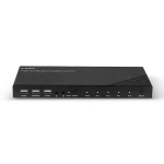 KVM l&uuml;liti - LINDY 4-portine HDMI 4K60, USB 2.0 ja heli KVM l&uuml;liti, must